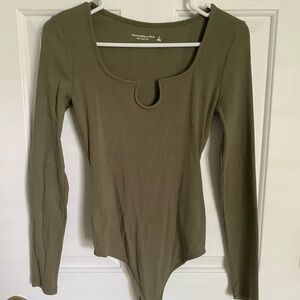 Abercrombie Green Ribbed Bodysuit